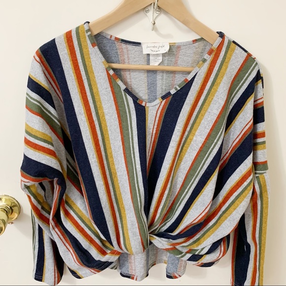 Anthropologie Sweaters - Anthro Lavender Field Knot Front Stripes Sweater size small